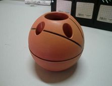 Basketball pen holder